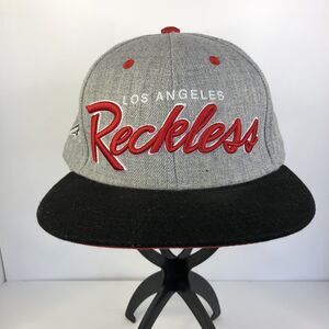 Young & Reckless Los Angeles Ballcap Hat Mens Gray Red OSFM Snapback Wool